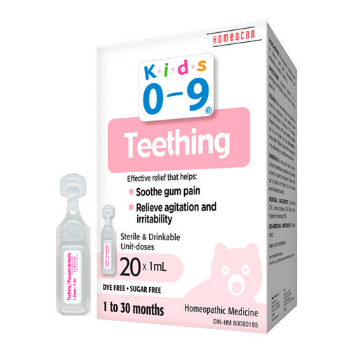 Kids 0-9 Teething Unidoses 20 Count by Homeocan