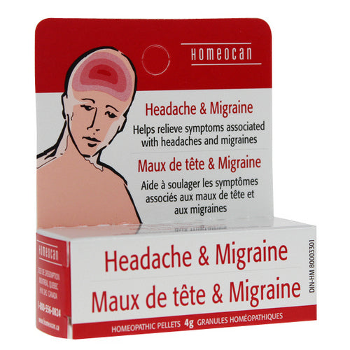 Headache & Migraine Pellets 4 Grams by Homeocan