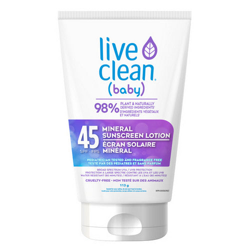 Baby Mineral Sunscreen Lotion Spf45 113 Ml by Live Clean