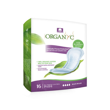 Light Incontinence Maximum Pads 16 Count by Organyc