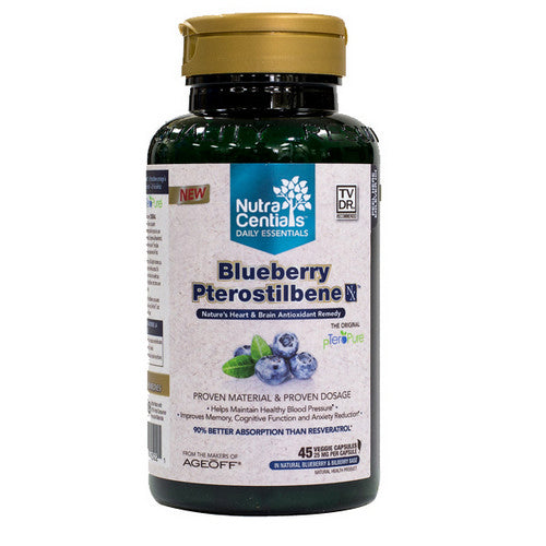 NutraCen Blueberry Pterostilbene Nx 45 VegCaps by Nuvocare Health Sciences