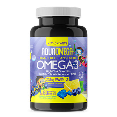 High DHA Kids Gummies Blueberry 60 Gummies by AquaOmega