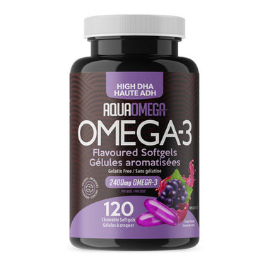 High DHA Chewables Grape 120 Count by AquaOmega