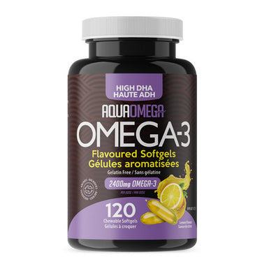 High DHA Chewables Lemon 120 Count by AquaOmega