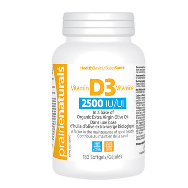 Vitamin D3 180 Softgels by Prairie Naturals Health Products Inc.