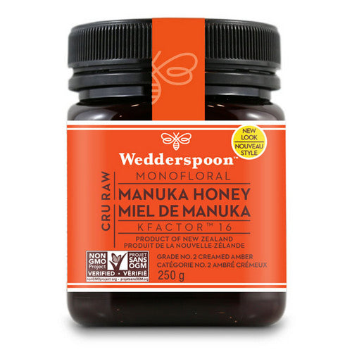 Raw Manuka Honey Kfactor 16 250 Grams by Wedderspoon