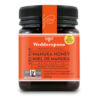 Raw Manuka Honey Kfactor 16 250 Grams by Wedderspoon