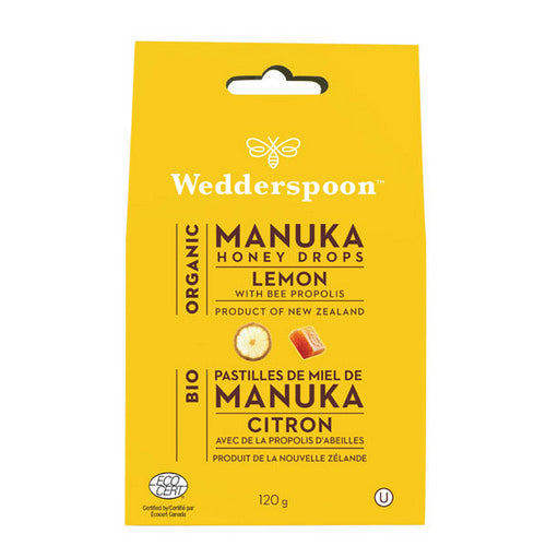 Org Manuka Honey Drops Lemon 120 Grams by Wedderspoon