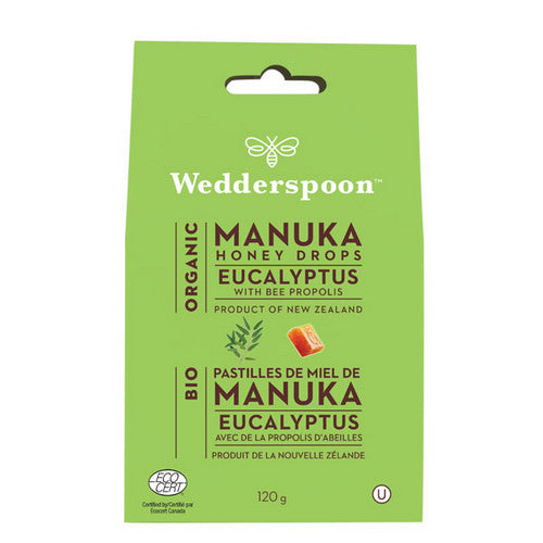 Org Manuka Honey Drops Eucalyptus 120 Grams by Wedderspoon