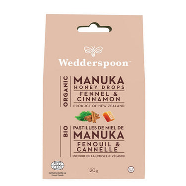 Org Manuka Honey Drop Fennel&Cinn 120 Grams by Wedderspoon