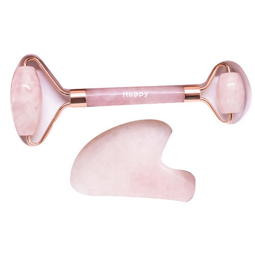 Facial Roller & Gua Sha Kit Rose 1 Count by Happy Natural Products