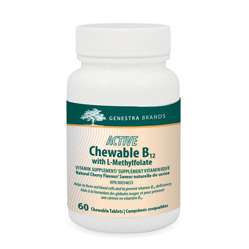 Active Chewable B12 Plus L-Methylfolate 60 Tabs by Genestra Brands