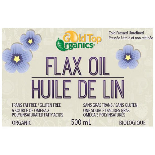 Organic Flax Oil 500 Ml by Gold Top Organics