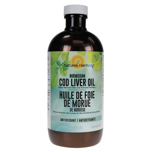 Cod Liver Oil Plain Norwegian 500 Ml by Natures Harmony