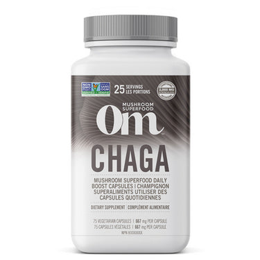 Chaga Mushroom 75 Caps by Om Mushrooms