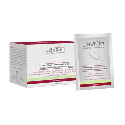 Deodorant Wipes To Go For Women 10 Count by Lavilin (Chic-Hlavin)