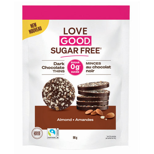 Dark Choco Thins Almond 96 Grams by Love Good Fats