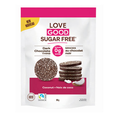 Dark Choco Thins Coconut 96 Grams by Love Good Fats