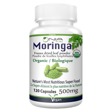 Organic Moringa Capsules 120 Caps by Nia Pure Nature