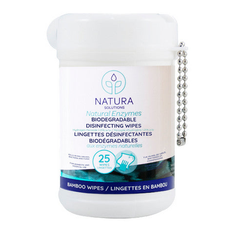 Biodegradable Disinfecting Wipes 25 Count by Natura Solutions