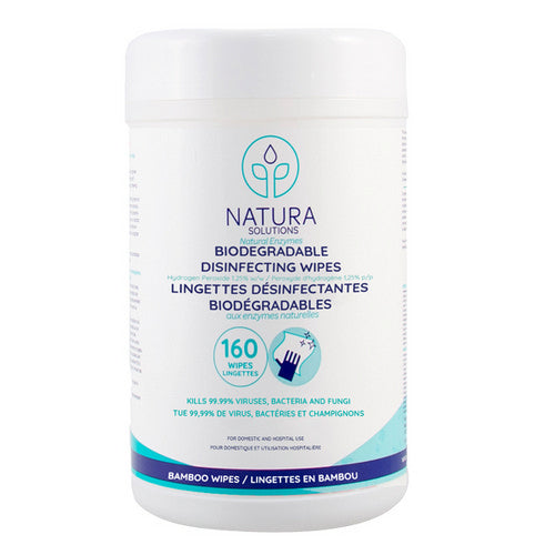 Biodegradable Disinfecting Wipes 160 Count by Natura Solutions
