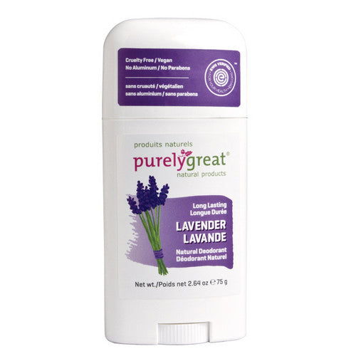 Natural Deodorant Stick Lavender 75 Grams by Purelygreat
