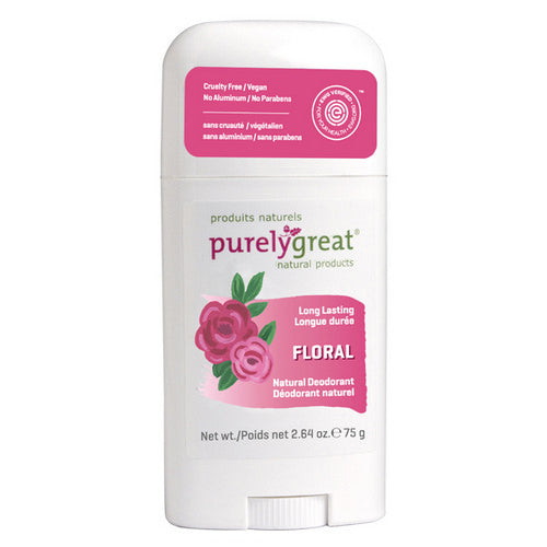 Natural Deodorant Stick Floral 75 Grams by Purelygreat