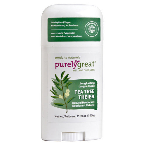 Natural Deodorant Stick Tea Tree 75 Grams by Purelygreat