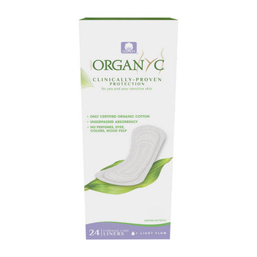 Organyc, Flat Liners Light Flow, 24 Count