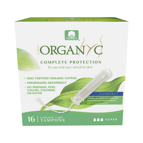 Compact Tampons  Super 16 Count by Organyc