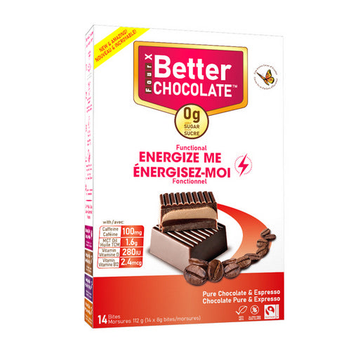 Energize Me Espresso 112 Grams by FourX Better Chocolate