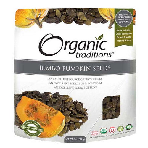 Pumpkin Seeds Jumbo 227 Grams by Organic Traditions
