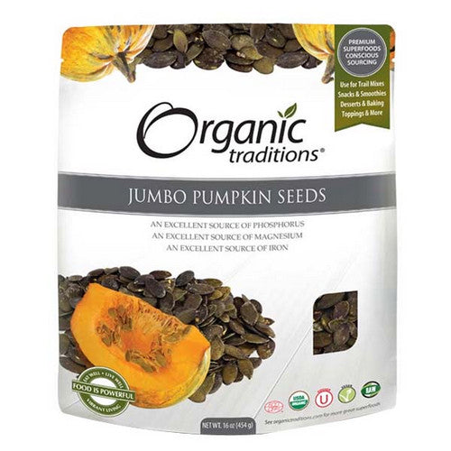 Pumpkin Seeds Jumbo 454 Grams by Organic Traditions