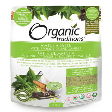 Latte Matcha with Probiotics 150 Grams by Organic Traditions