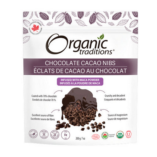 Chocolate Cacao Nibs Maca 200 Grams by Organic Traditions