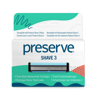Preserve, Shave 3 Replacement Blades, 4 Count