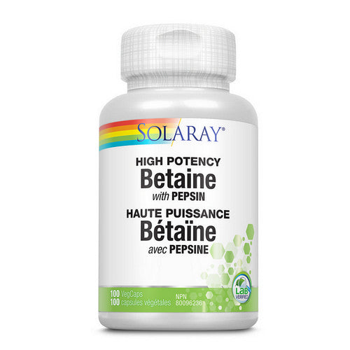 Betaine With Pepsin 100 Caps by Solaray