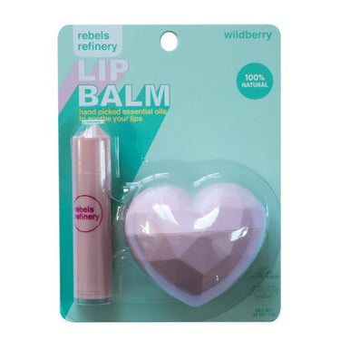 Rebels Refinery, Pink Heart Lip Balm Wildberry, 2 Count