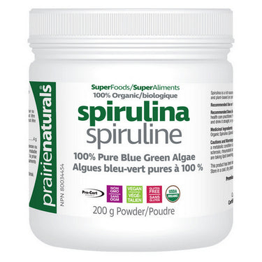 Organic Spirulina Powder 200 Grams by Prairie Naturals Health Products Inc.
