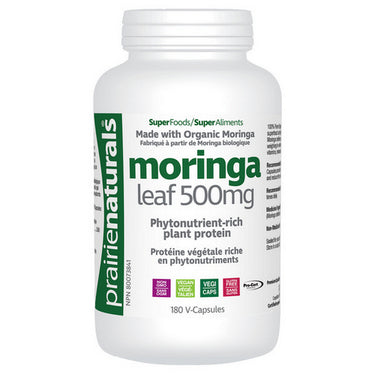 Organic Moringa Leaf 180 VegCaps by Prairie Naturals Health Products Inc.