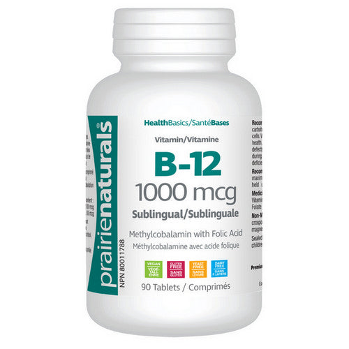 B12 Sublingual 90 Tabs by Prairie Naturals Health Products Inc.