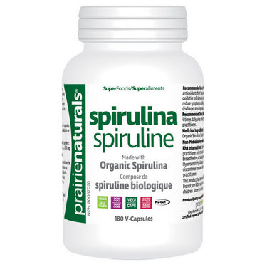 Organic Spirulina 180 VegCaps by Prairie Naturals Health Products Inc.