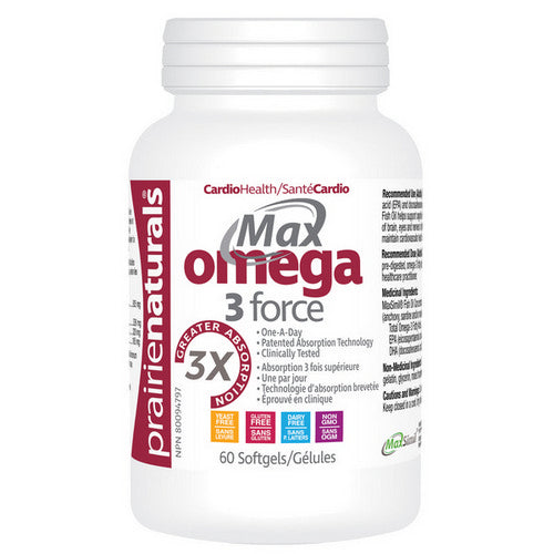 Max Omega 3 Force 60 Softgels by Prairie Naturals Health Products Inc.