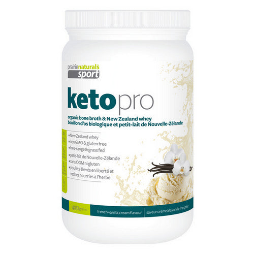 Keto Bone Broth Whey Protein Vanilla 490 Grams by Prairie Naturals Health Products Inc.