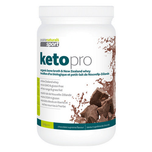 Keto Bone Broth Whey Protein Chocolate 524 Grams by Prairie Naturals Health Products Inc.