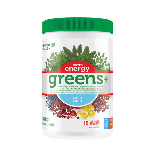 Greens+ Extra Energy Vanilla 148 Grams by Genuine Health