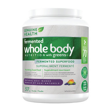 Genuine Health, Ferm Whole Body Greens+ Acai Mango, 517 Grams