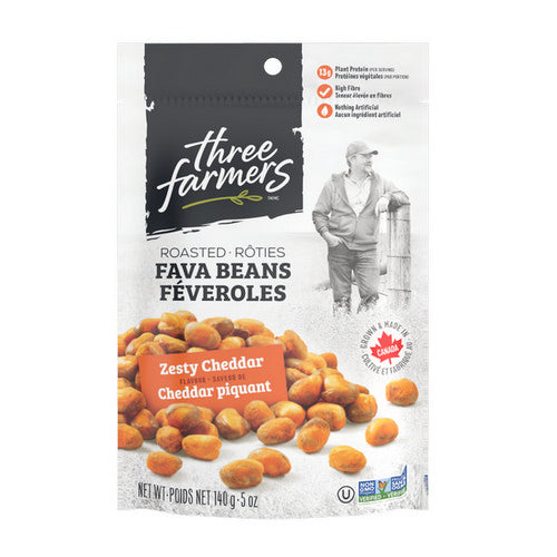Roasted Fava Beans Zesty Cheddar 140 Grams by Three Farmers