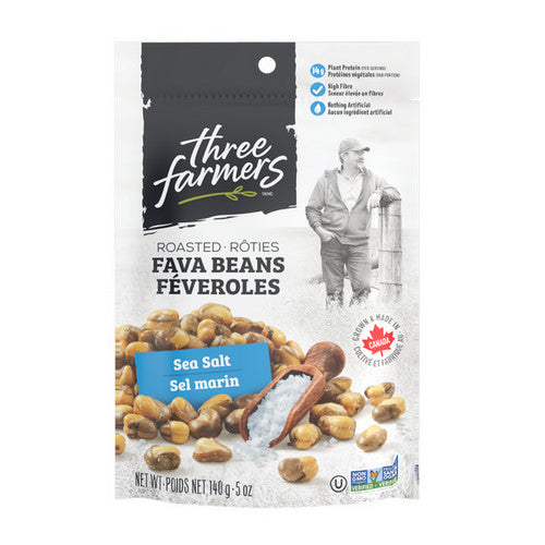 Roasted Fava Beans Sea Salt 140 Grams by Three Farmers