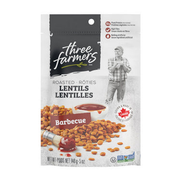 Roasted Lentils BBQ 140 Grams by Three Farmers